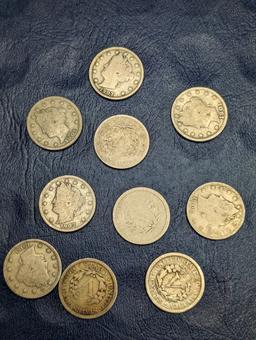 Assorted Liberty V Nickel coins