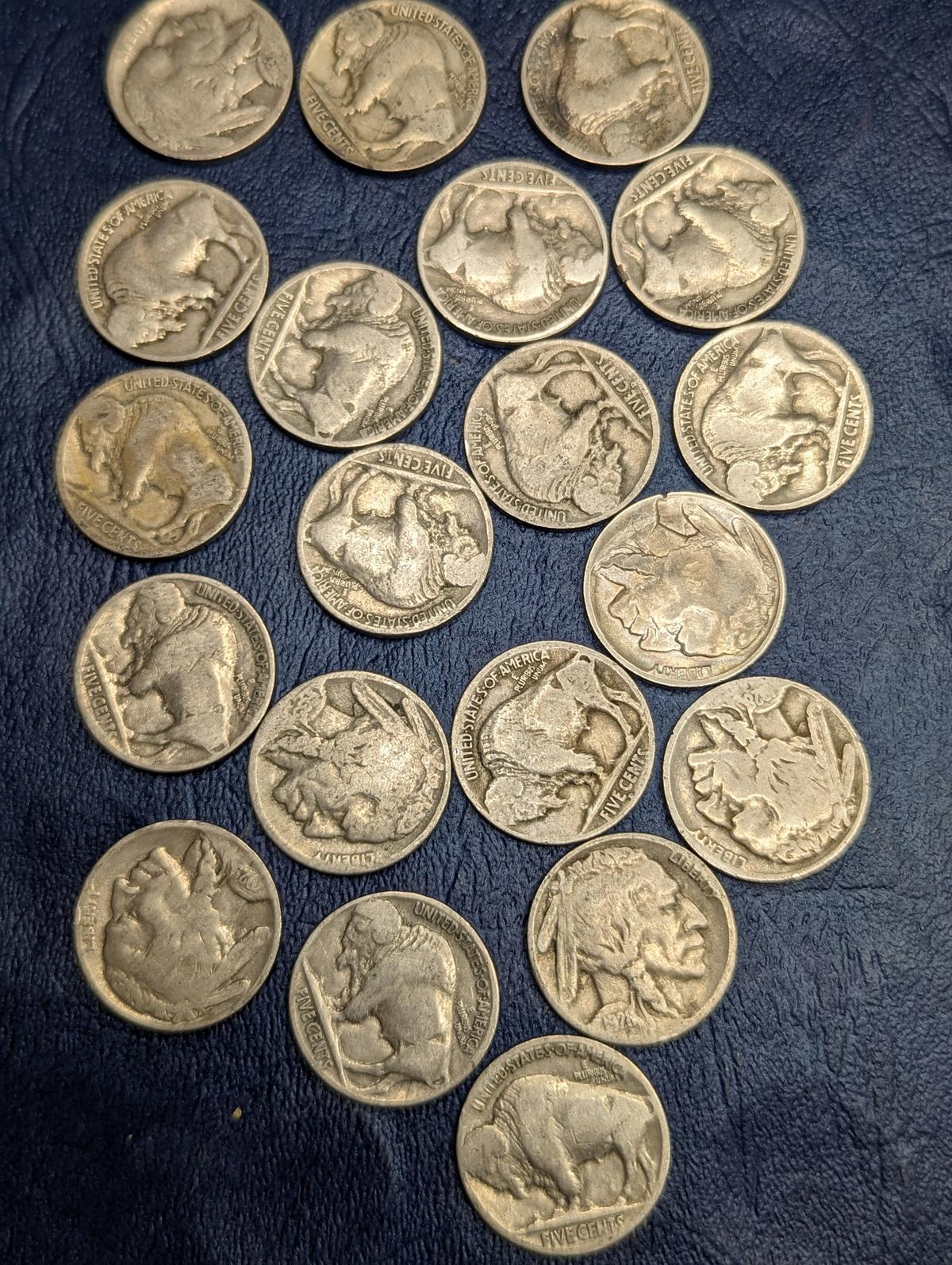 Assorted Buffalo Nickel coins