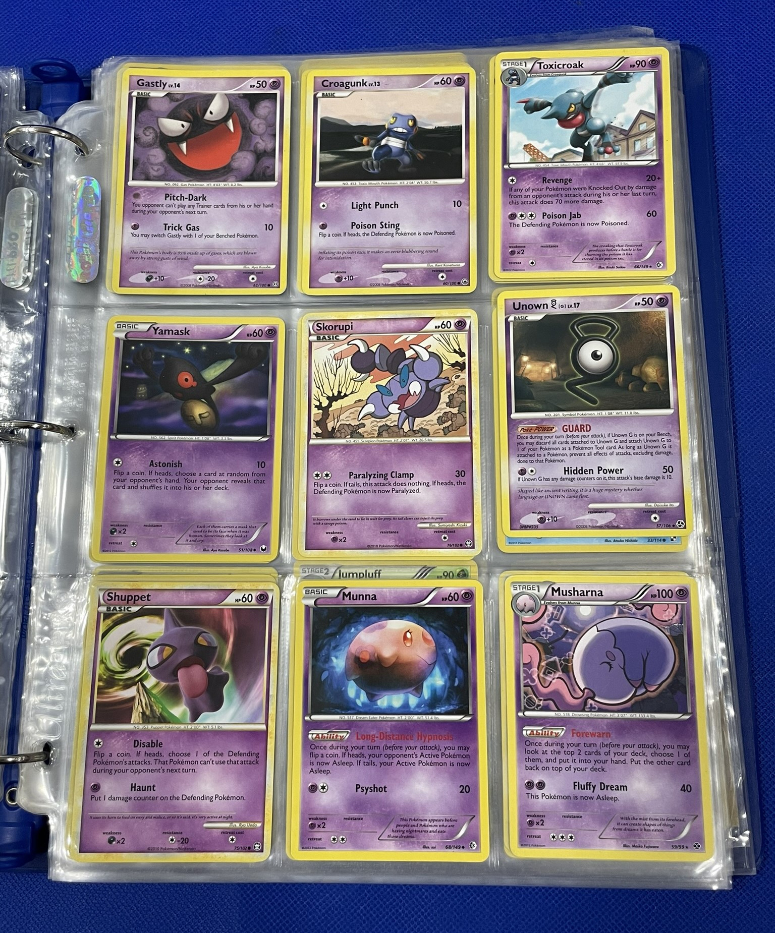 PokŽmon cards in binder