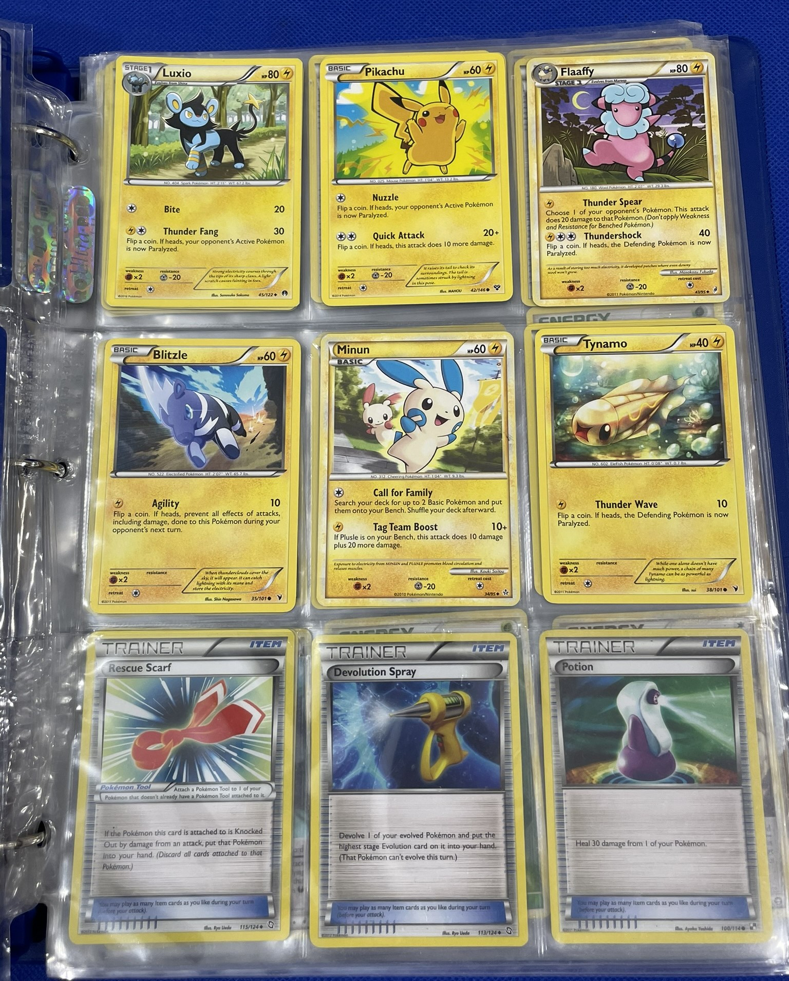 PokŽmon cards in binder