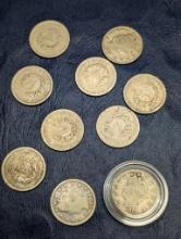 Assorted Liberty V Nickel coins