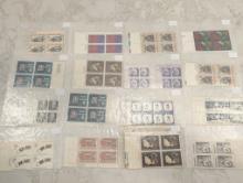 Blocks of Uncirculated vintage US stamps