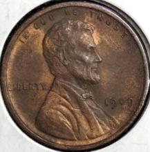 Uncirculated 1909-VDB Lincoln Wheat Cent coin