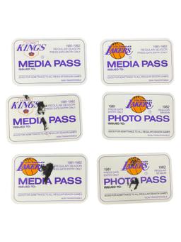 LOS ANGELES LAKERS 1981 -82 CHAMPIONSHIP PRESS MEDIA PARKING PERMIT COLLECTION