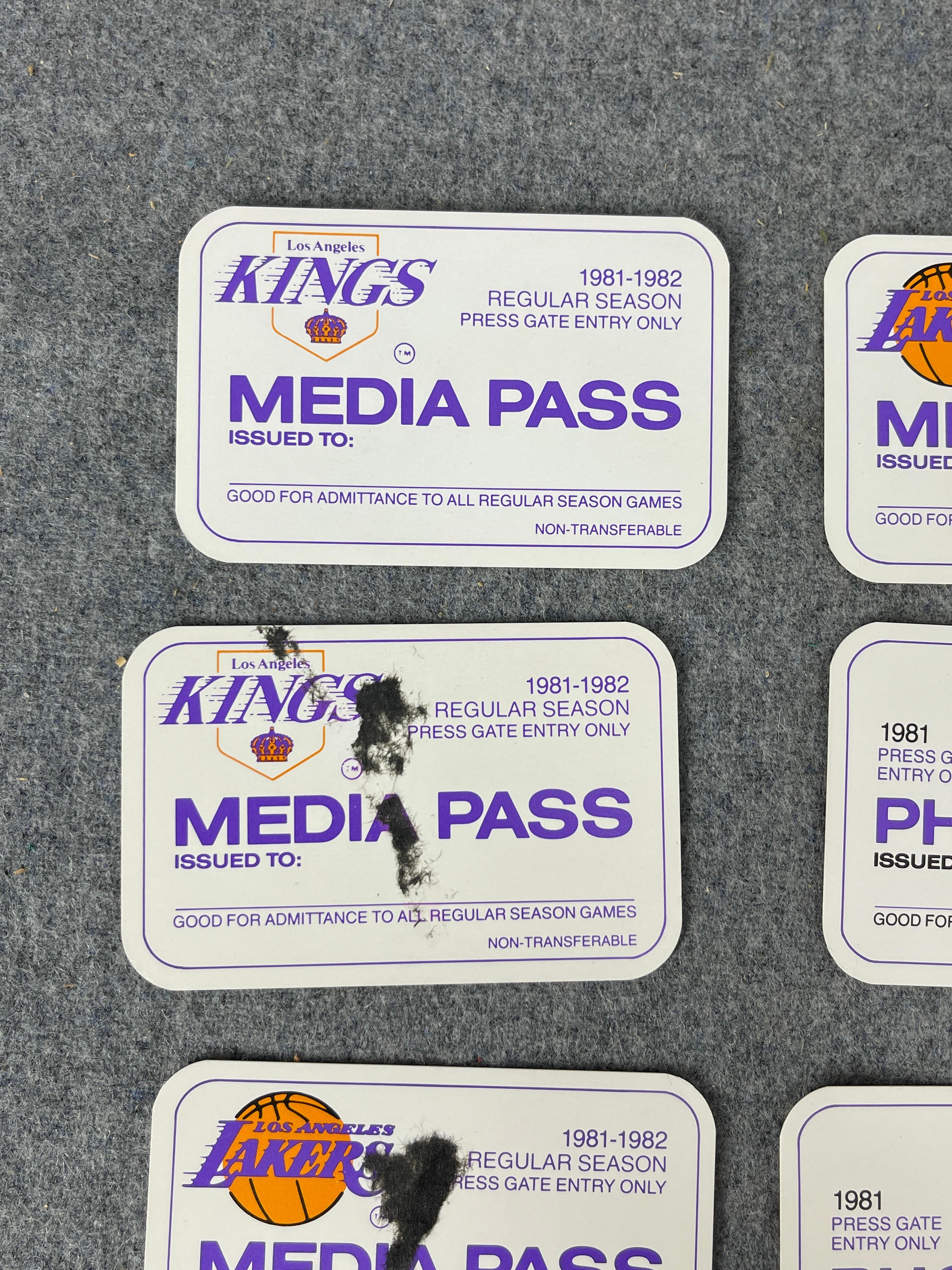 LOS ANGELES LAKERS 1981 -82 CHAMPIONSHIP PRESS MEDIA PARKING PERMIT COLLECTION