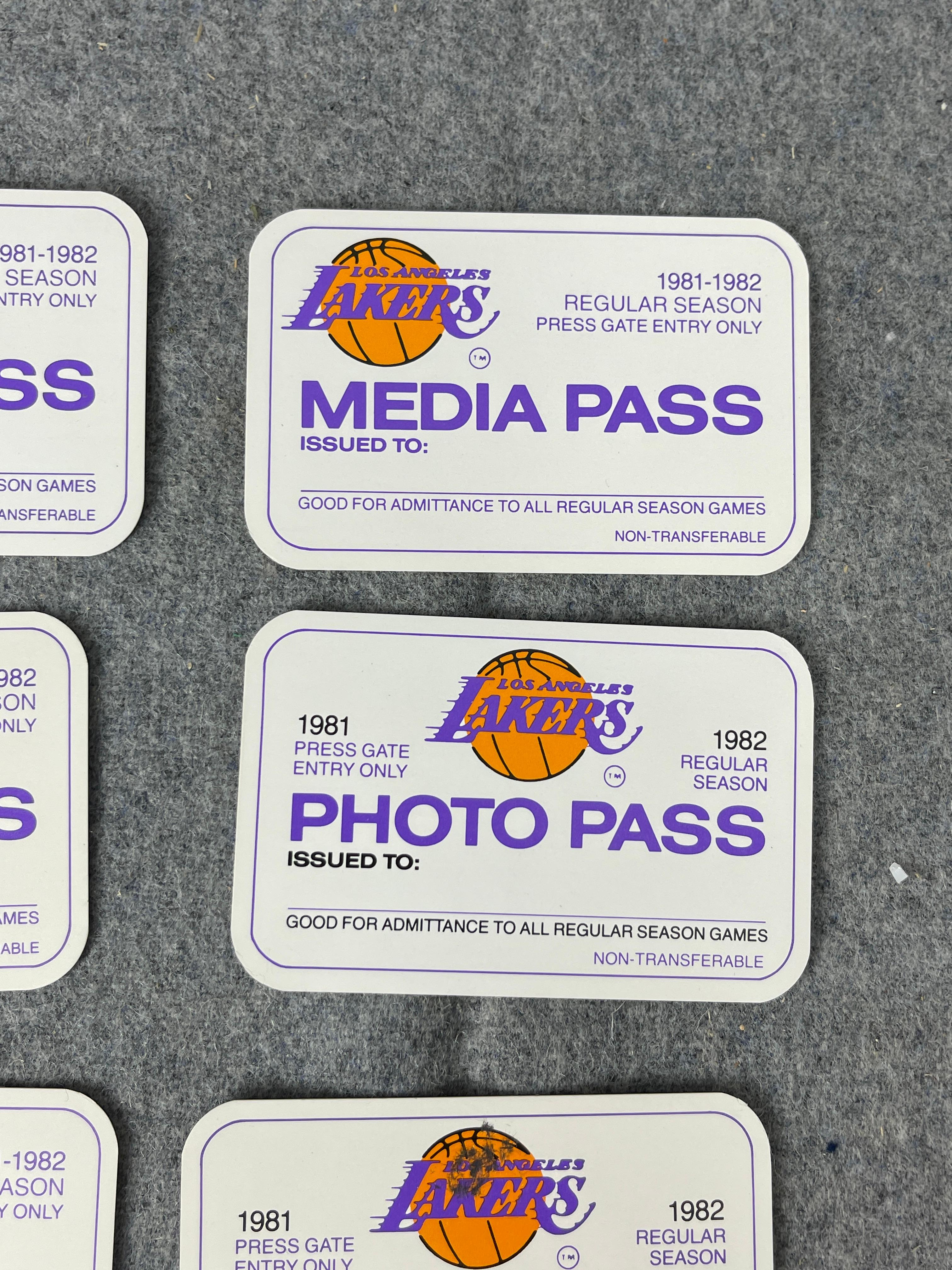 LOS ANGELES LAKERS 1981 -82 CHAMPIONSHIP PRESS MEDIA PARKING PERMIT COLLECTION