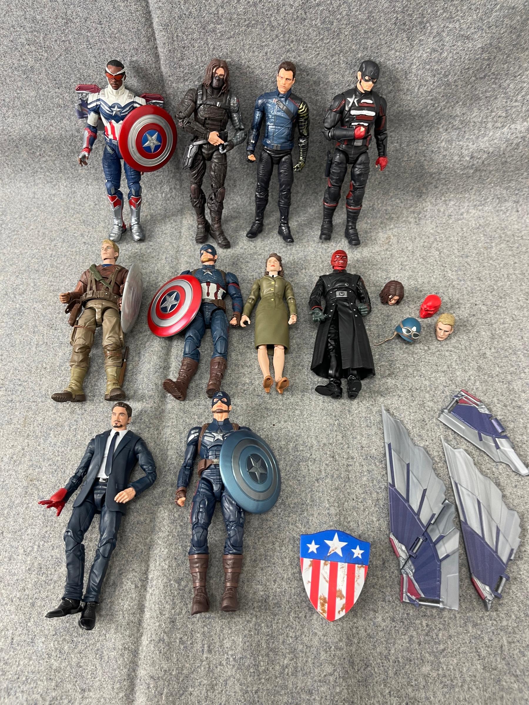 Marvel Legends Series Mixed Captain America Hasbro Superhero Action Figure Collection Lot