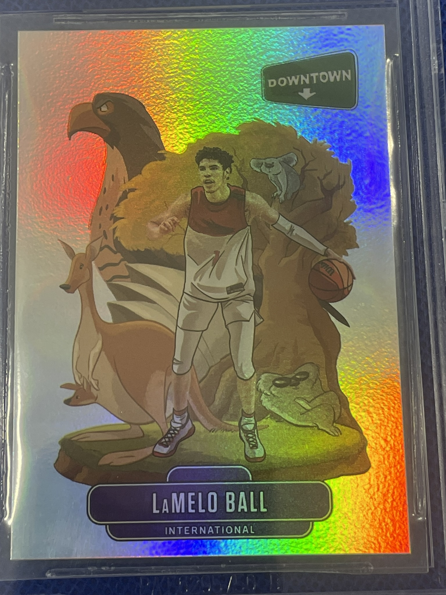 Rare LaMelo Ball rookie Downtown Prism Draft Pick