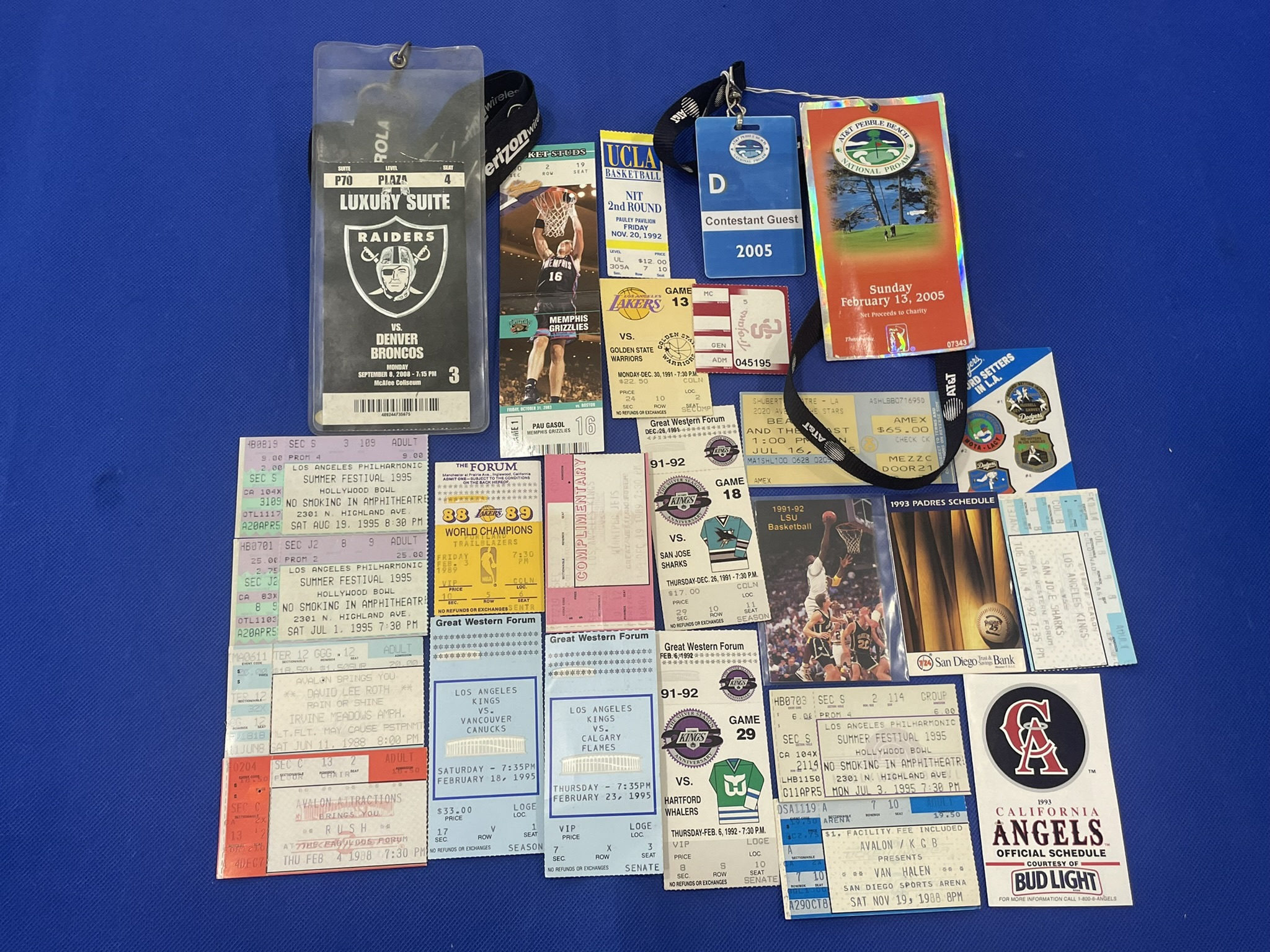 Vintage sports tickets: Lakers, Kings, Raiders