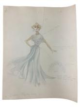 VINTAGE SKETCH ART COSTUME DESIGN DRAWING PRODUCTION BY BOB ROBERT CARLTON SIZE  11 1/2 X 14 1/2 INC