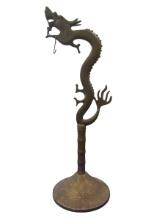 Vintage, brass Asian dragon stand