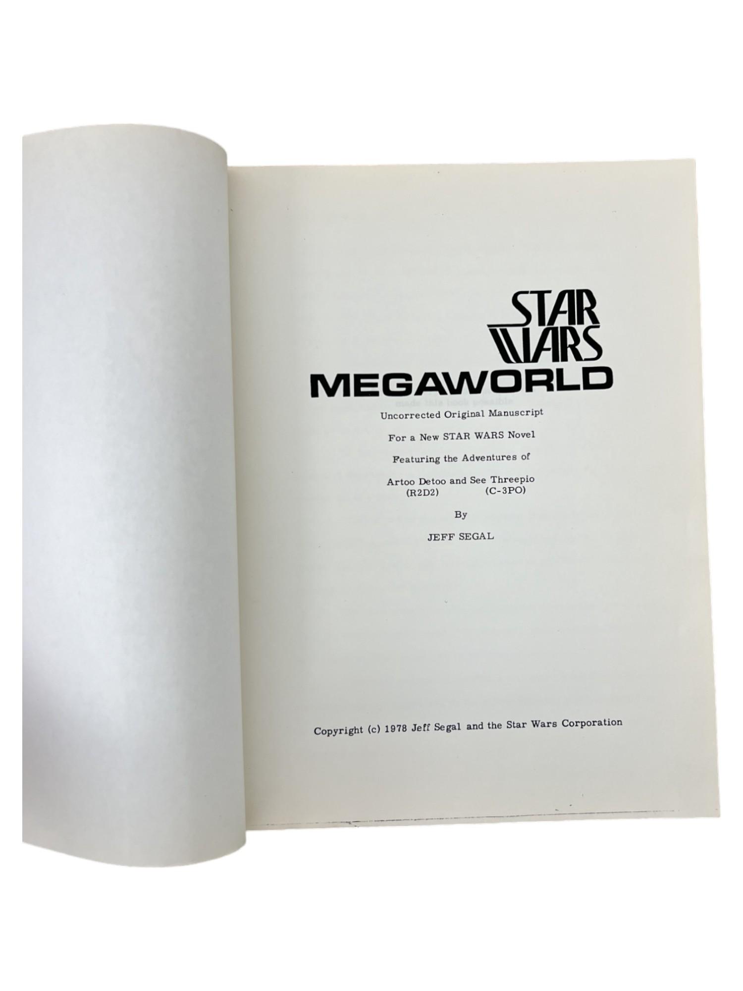 STAR WARS MEGAWORLD NOVEL  BOOK SCRIPT 1978