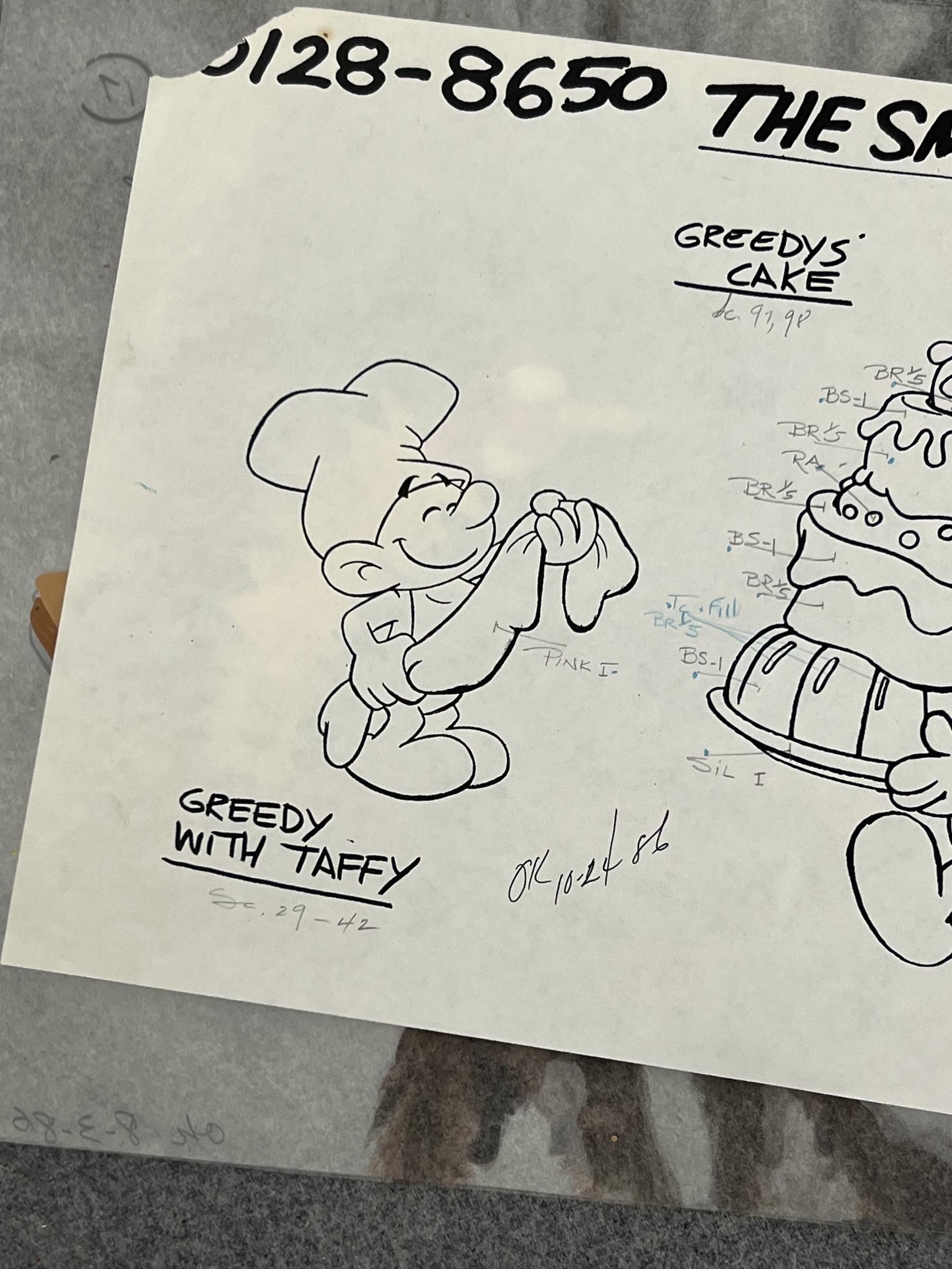 The Smurfs Original Animation Production Cel Cartoon Hanna-Barbera Vintage Rare