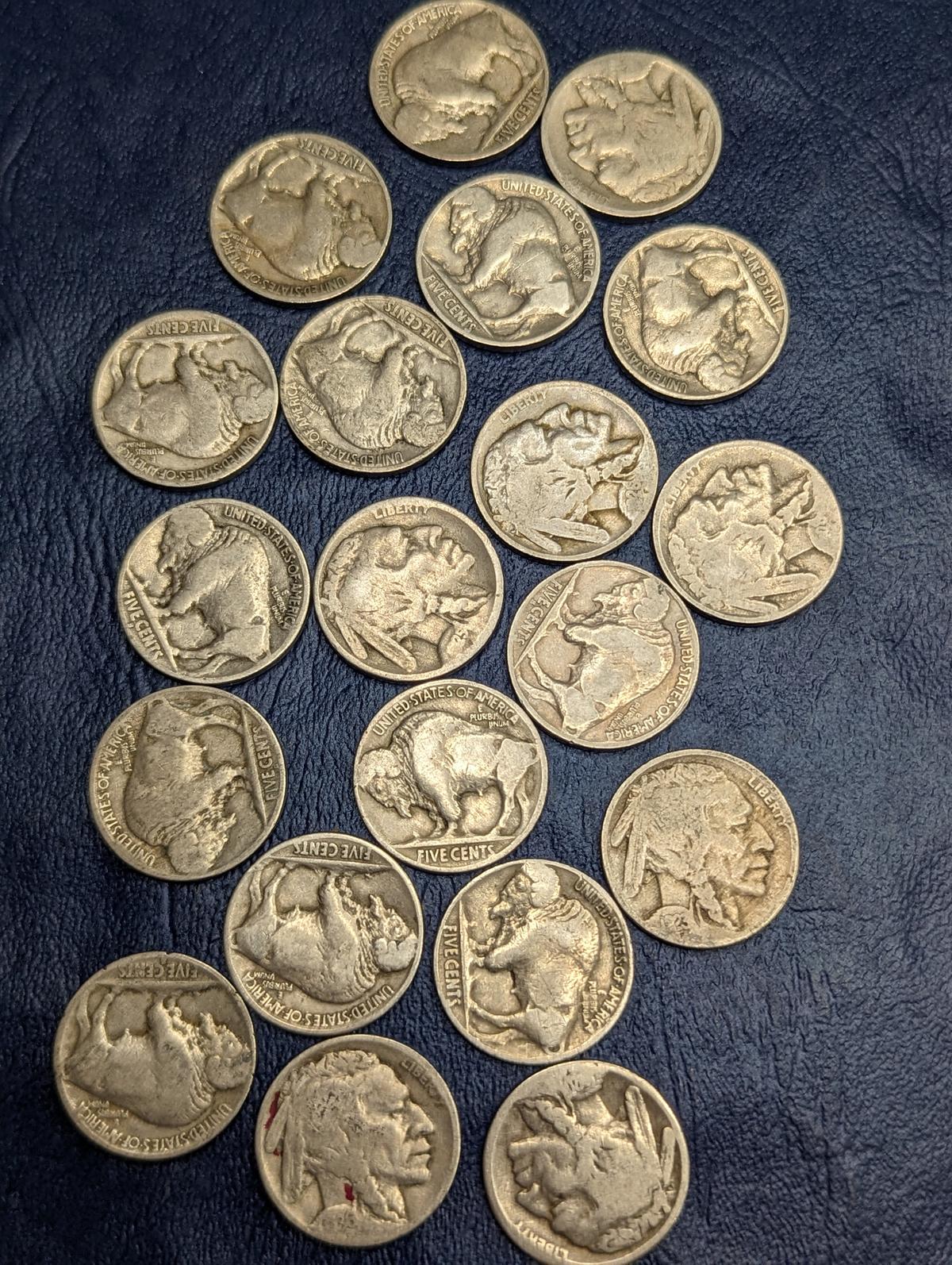 Assorted Buffalo Nickel coins