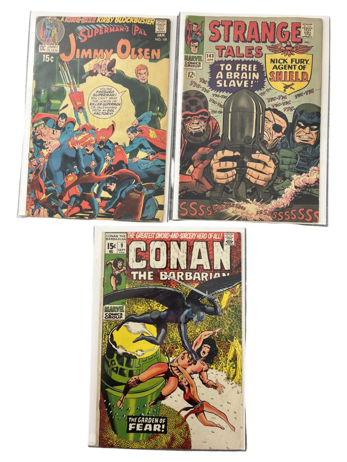 VINTAGE COMIC BOOK COLLECTION LOT Conan the barbarian 9 strange tales  Jimmy Olsen