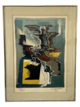 OSSIP ZADKINE FRENCH RUSSIAN MID CENTURY SCREEN PRINT LITHO FIREANGEL