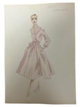 VINTAGE SKETCH ART COSTUME DESIGN DRAWING PRODUCTION BY BOB ROBERT CARLTON SIZE 11 1/2 X 14 1/5