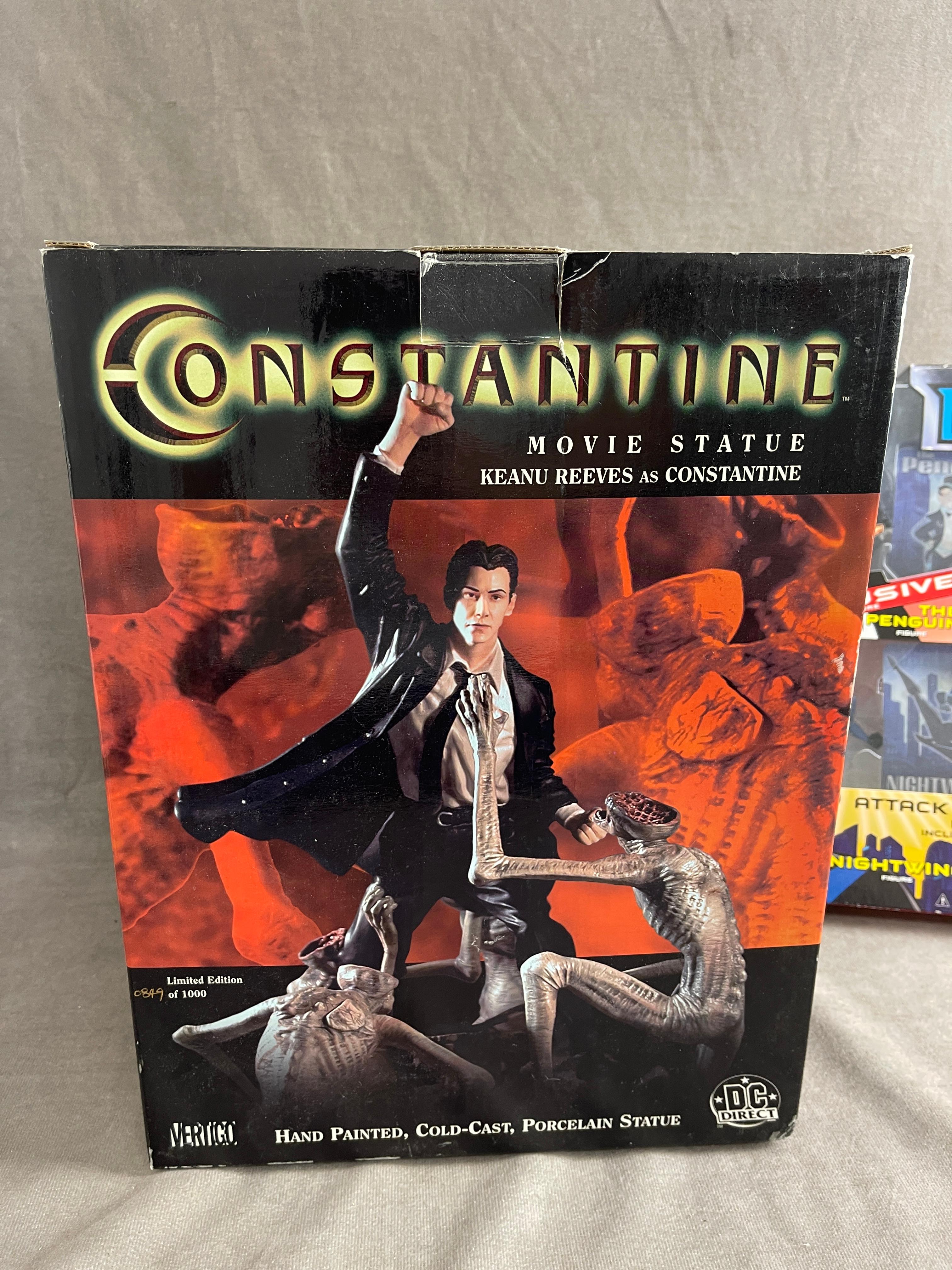 Figurine toy 2004 DC Direct Constantine Keanu Reeves 10" Movie Statue made 1000 Sealed and Batman Fi