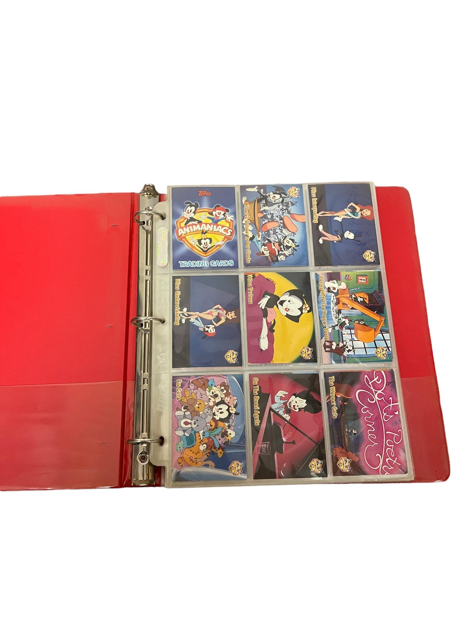 Vintage Animaniacts Topps Trading Card Collection Lot in Binder