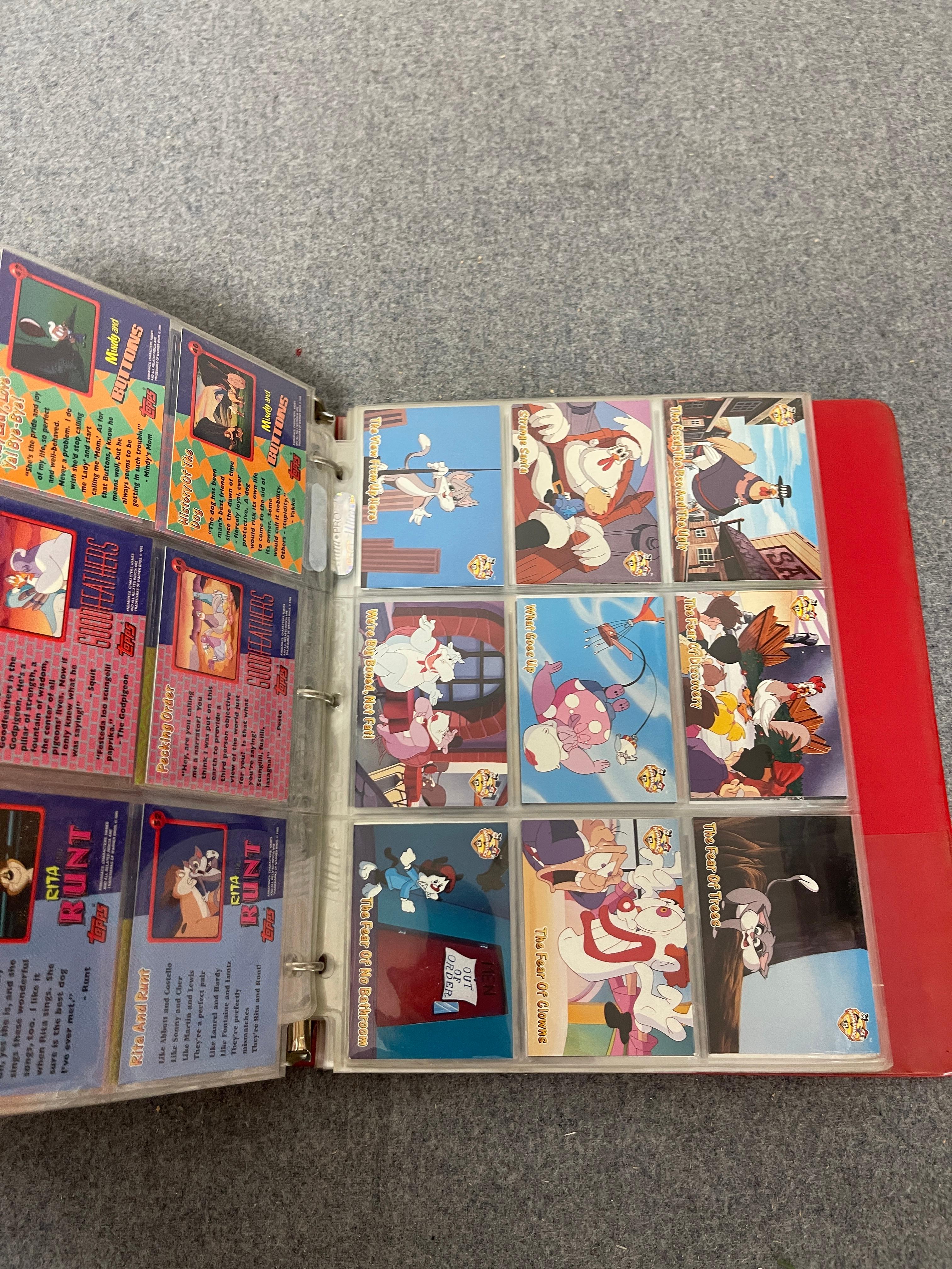 Vintage Animaniacts Topps Trading Card Collection Lot in Binder