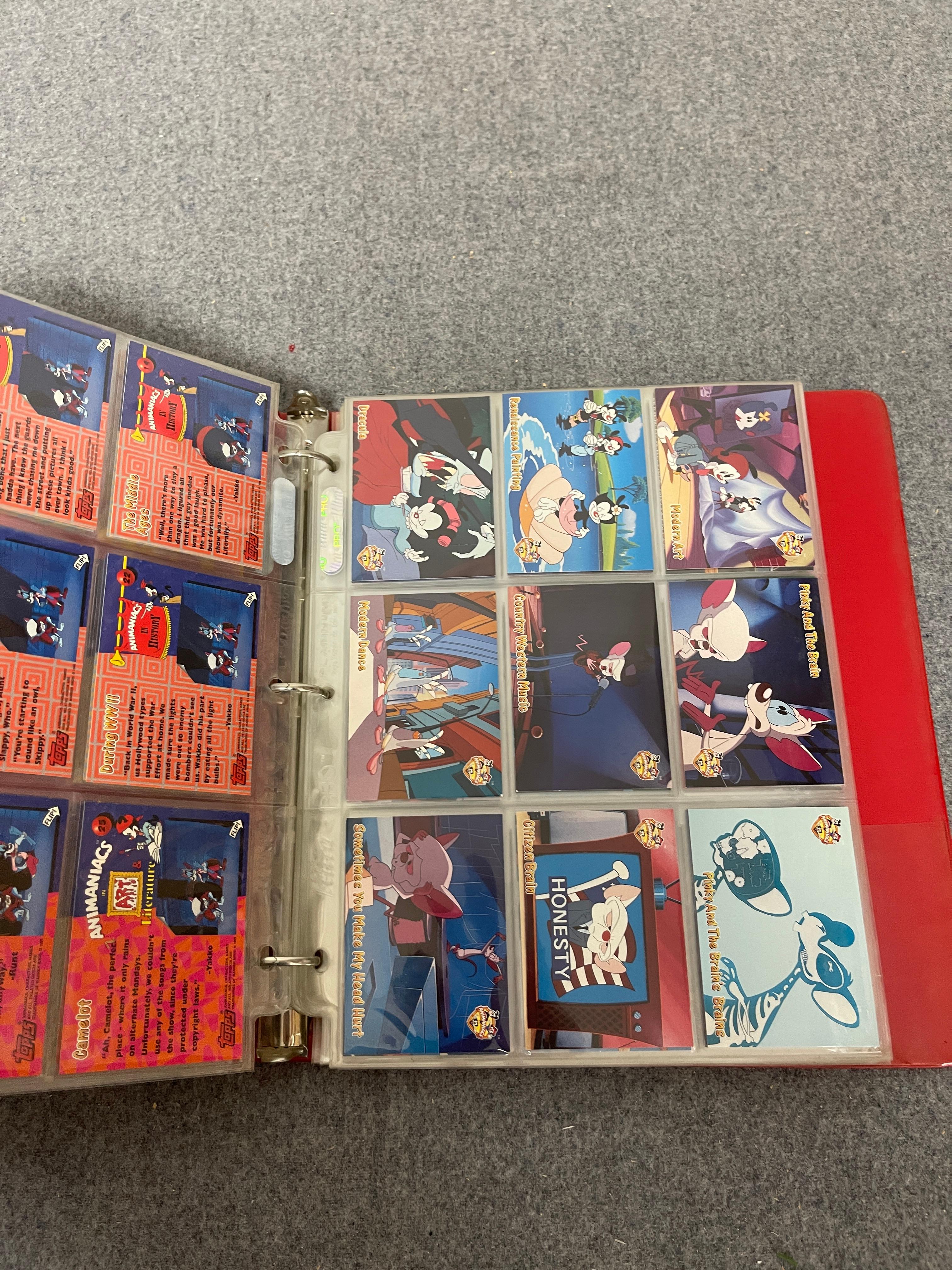 Vintage Animaniacts Topps Trading Card Collection Lot in Binder