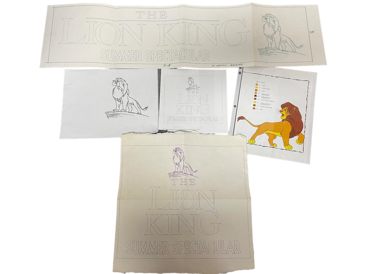 Disney The Lion King Original Art Marque Layout Handpainted Storyboard Drawing Collection