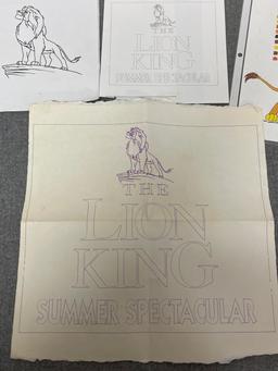 Disney The Lion King Original Art Marque Layout Handpainted Storyboard Drawing Collection