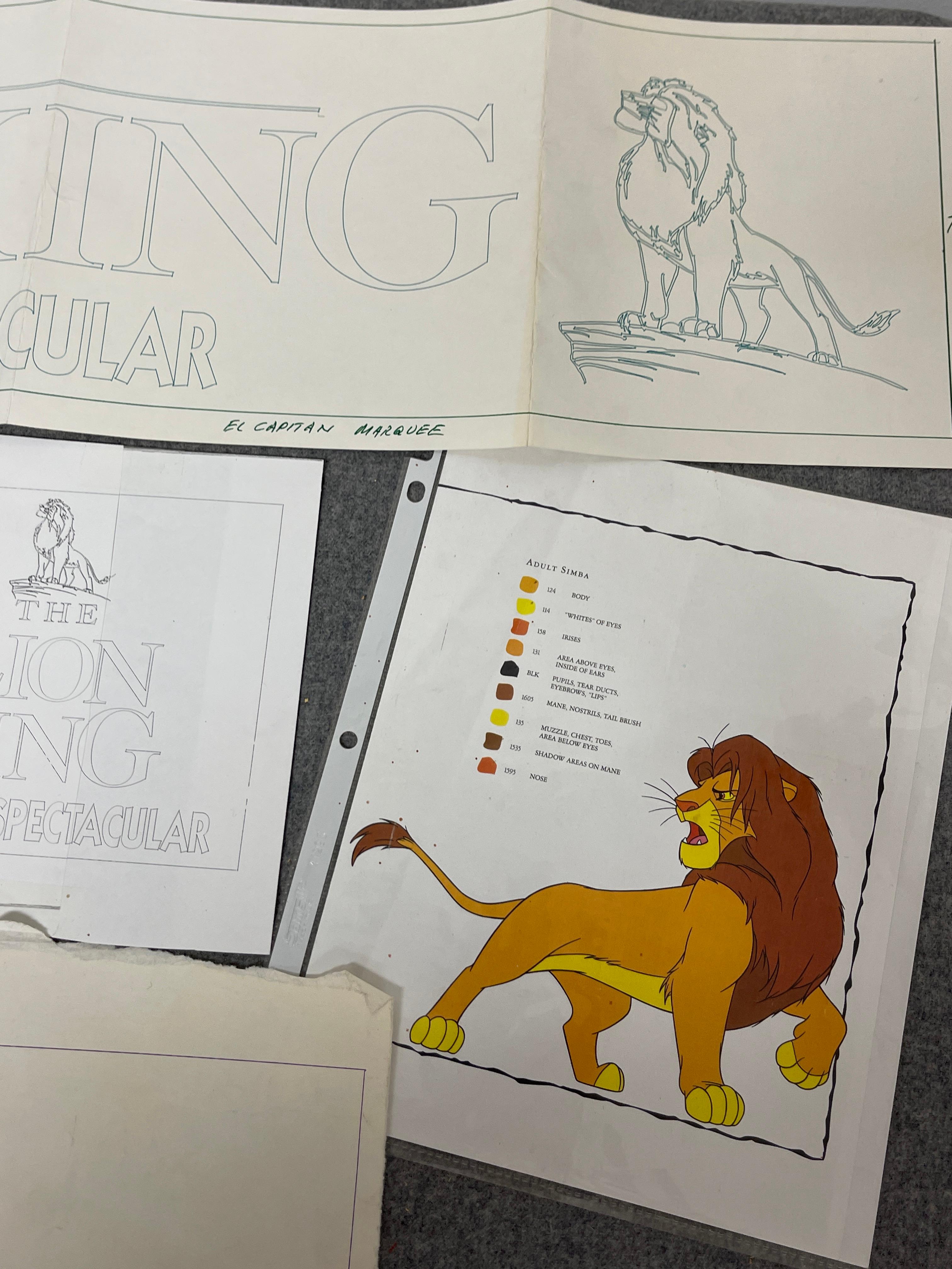 Disney The Lion King Original Art Marque Layout Handpainted Storyboard Drawing Collection