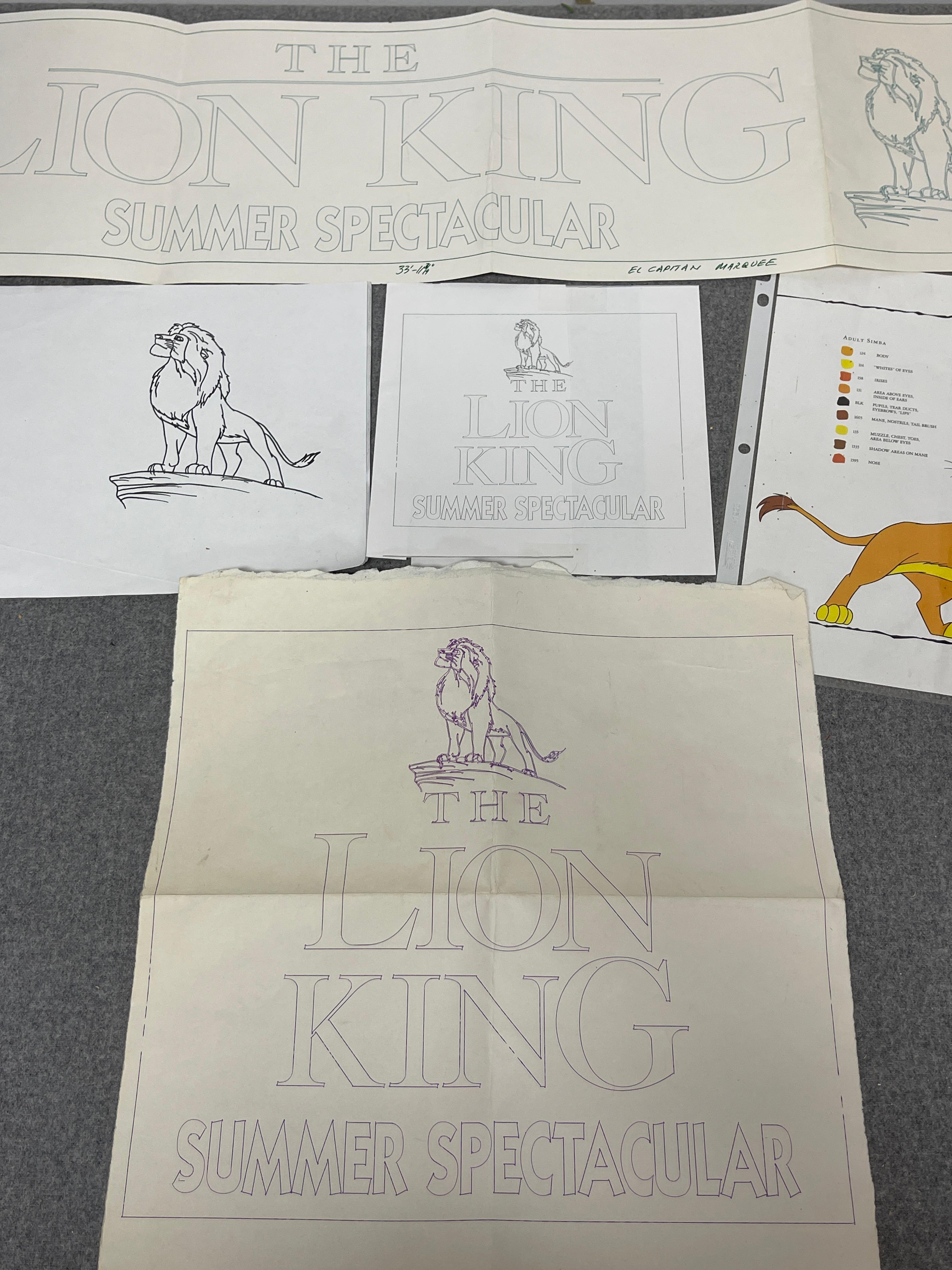 Disney The Lion King Original Art Marque Layout Handpainted Storyboard Drawing Collection