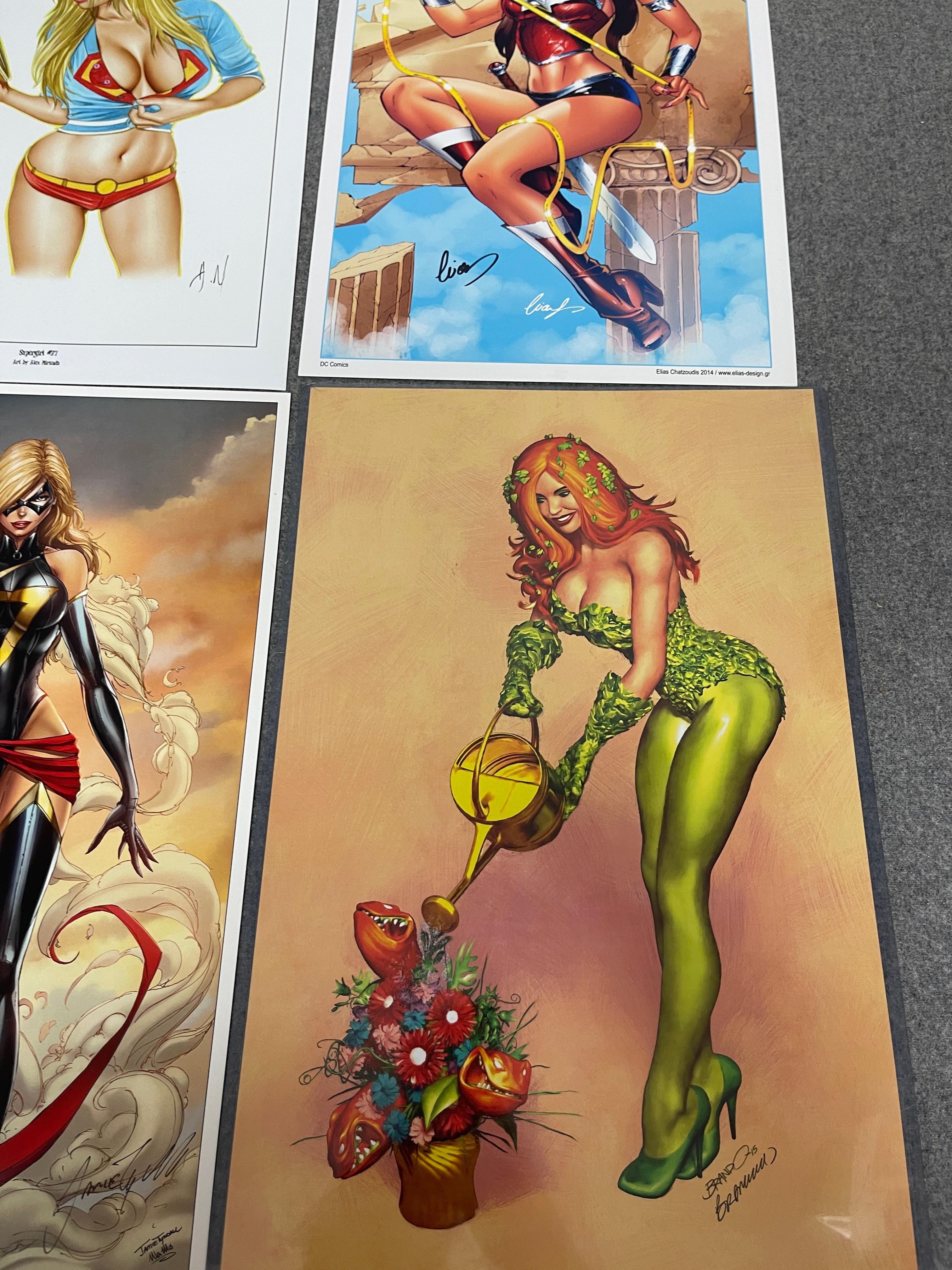 Comic Art Print Hand Signed Erotica Adult by Collection Lot