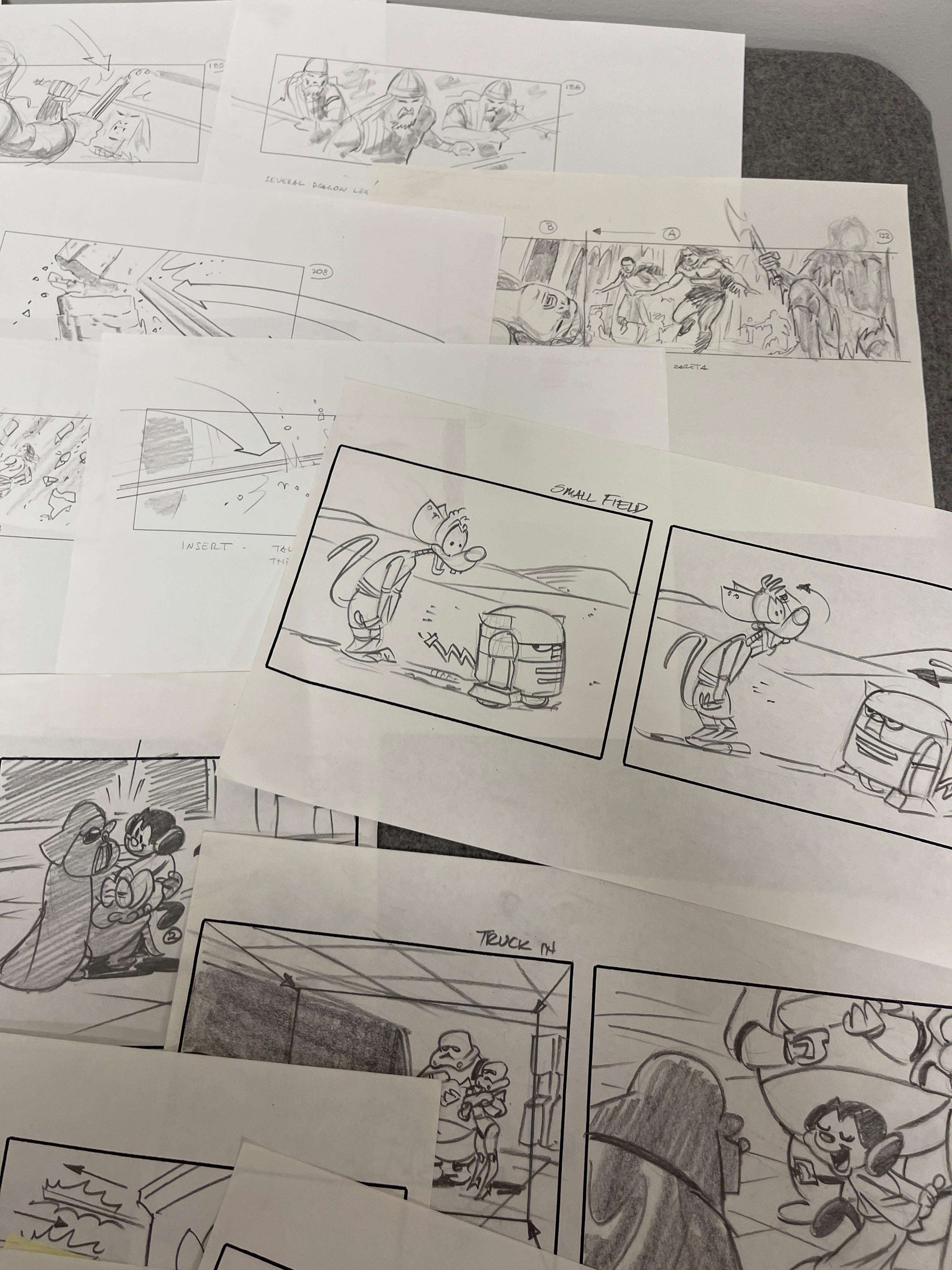 ORIGINAL RARE THE ANIMATION PRODUCTION STORY BOARD DRAWING COLLECTION LOT