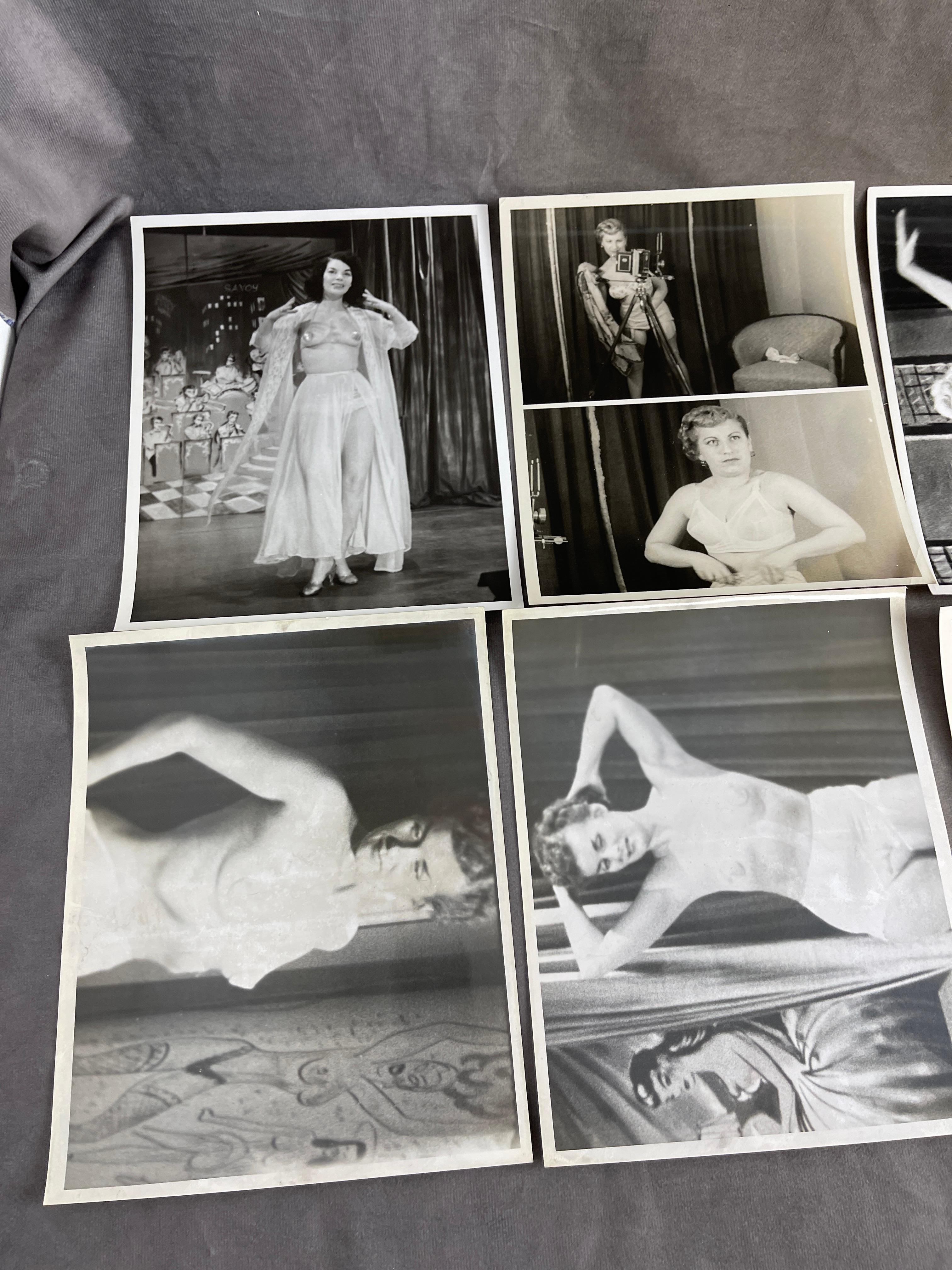 Vintage 1950's Original Burlesque Nude Pin up Model Risque Photo 8x10 Black & White Photographs