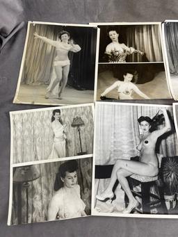 Vintage 1950's Original Burlesque Nude Pin up Model Risque Photo 8x10 Black & White Photographs