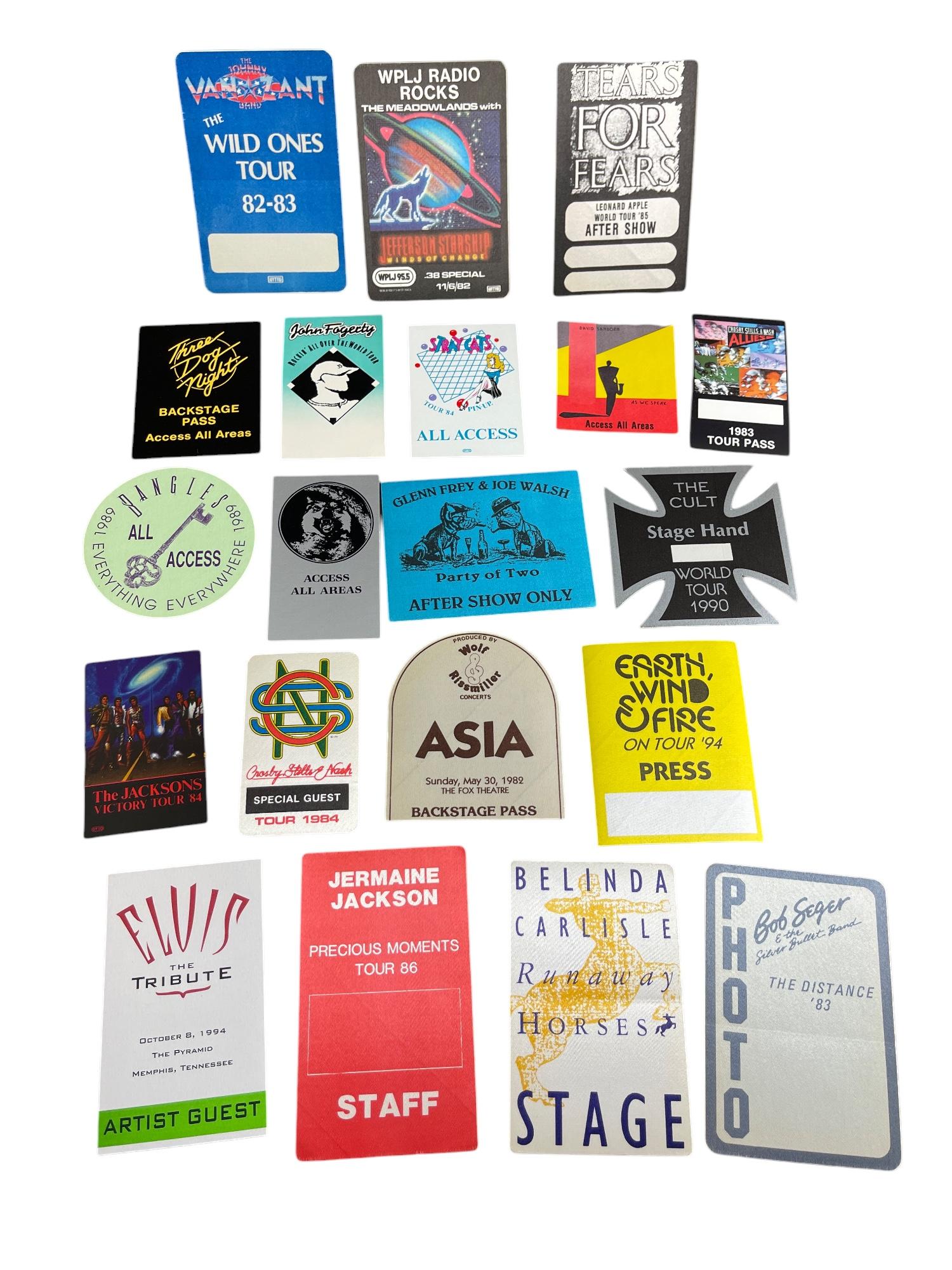 Vintage Backstage Pass Collection Rock Pop Music