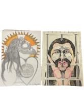 Vintage San Quentin Prison Inmate Erotic Art Drawing Adult Collection Lot