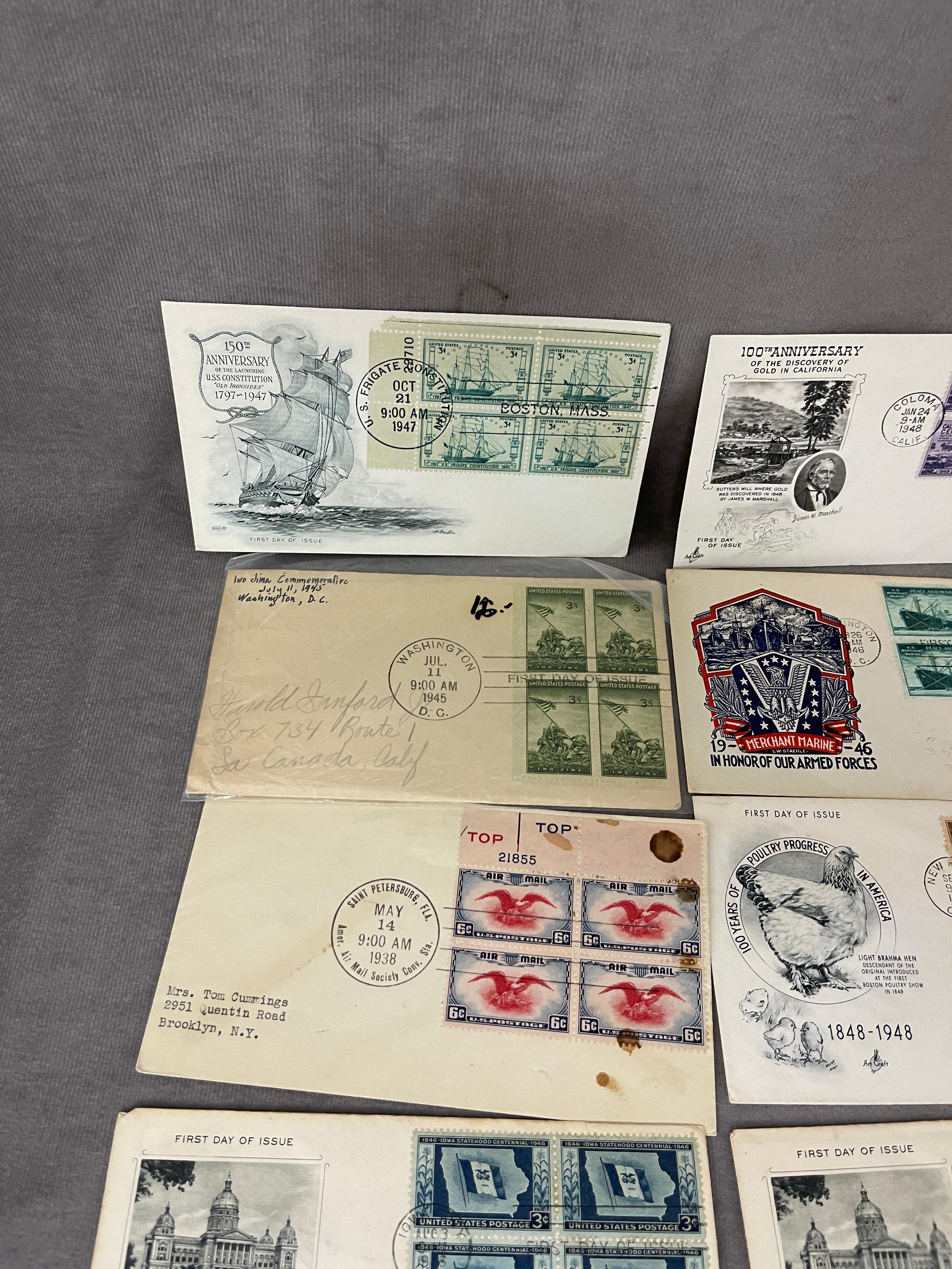 Vintage First Day Issue Envelope with Stamp Collection Lot