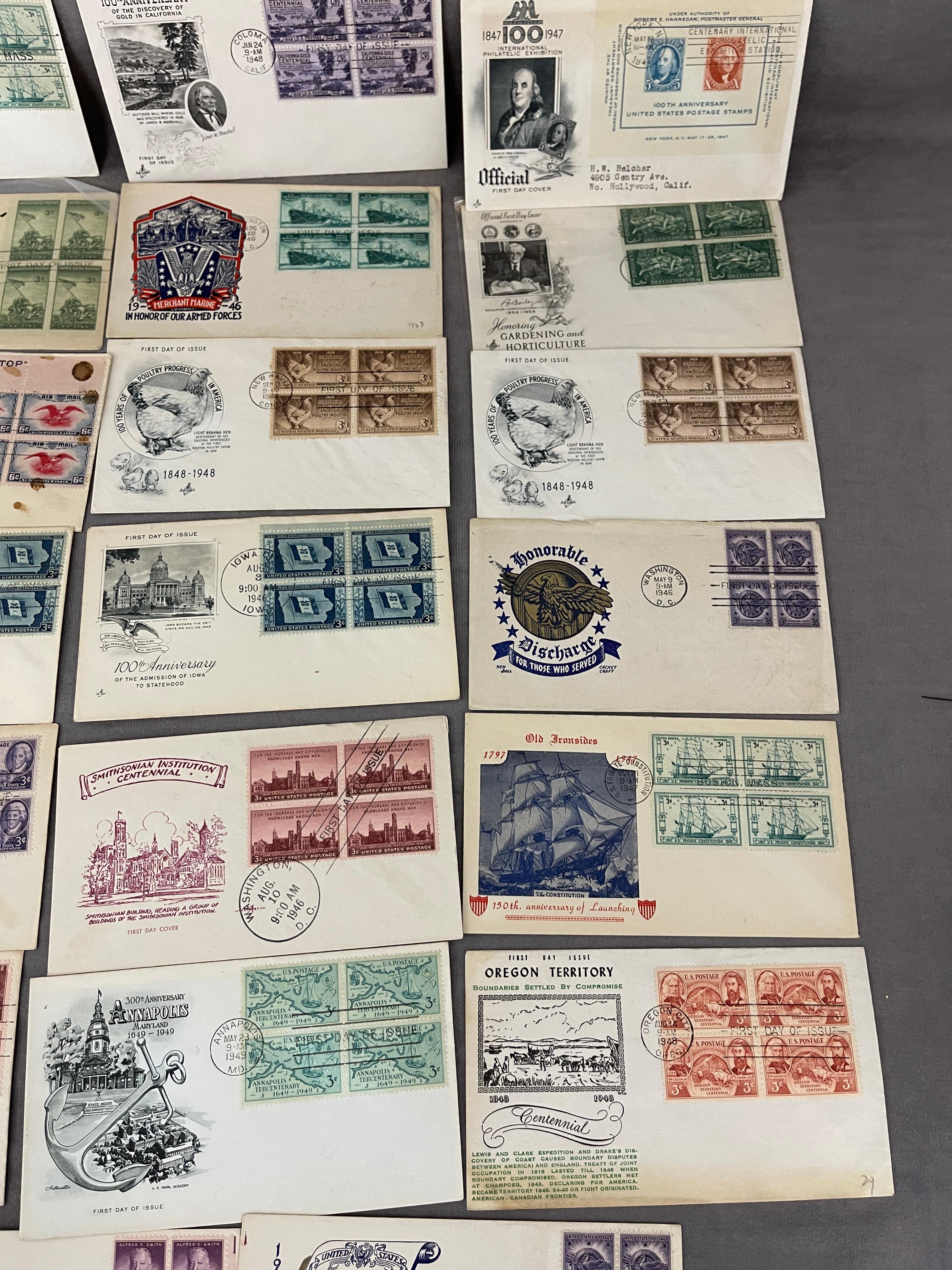 Vintage First Day Issue Envelope with Stamp Collection Lot