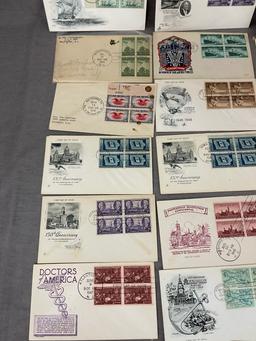 Vintage First Day Issue Envelope with Stamp Collection Lot