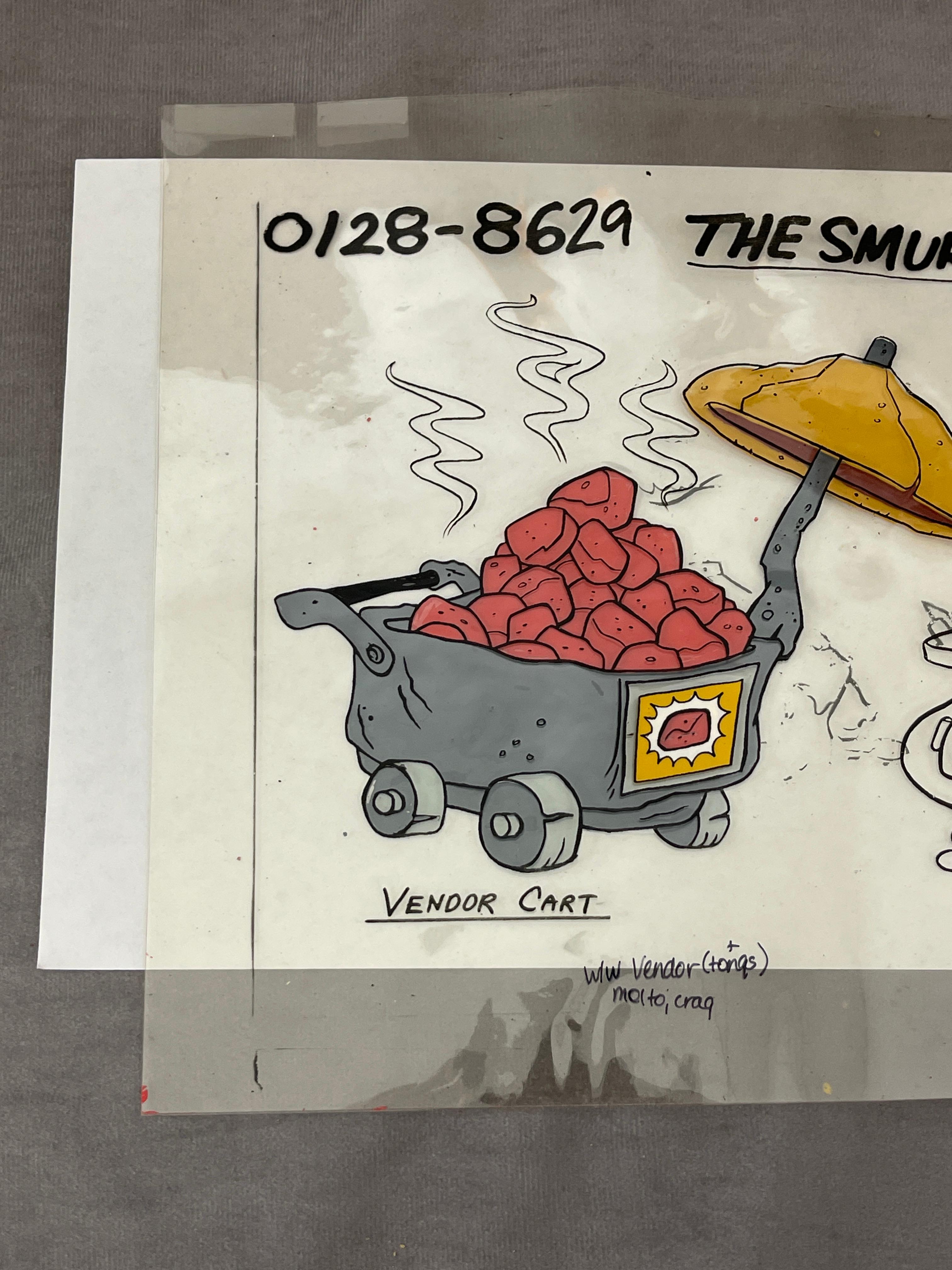 The Smurfs Original Animation Production Cel Cartoon Hanna-Barbera Vintage Rare