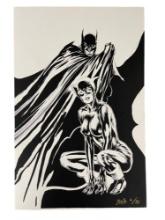 Batman and Catwoman Signed Comic Art by Bret Blevis and Michael Blair