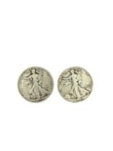 Vintage Silver One Dollar Face Value Mercury Liberty Coin Collection Lot of 2