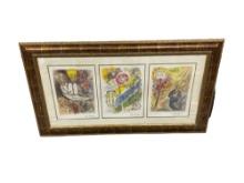 Marc Chagall Limited Edition on Paper Exodus 62.5x36 with Frame