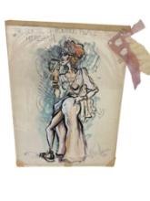 Vintage Sketch Art Costume Design Drawing 15"x20" by Berliner