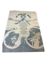 Vintage Original Jimi Hendrix Original Space Cowboy & Up from the Skies 1967 Poster Approx 16"x21"