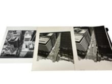 Vintage Black & White Vinyl Production Art City Streets Collection Lot of 3