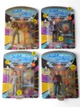 Four vintage Playmates Star Trek TNG action figures