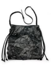 Valentino black leather floral purse