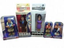 Barack and Michelle Obama action figures and bobblehead dolls