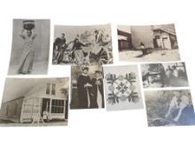 Antique historical photographs on board
