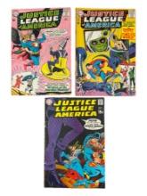 VINTAGE COMIC BOOK COLLECTION JUSTICE LEAGUE OF AMERICA 32, 75, 33, LOT 3